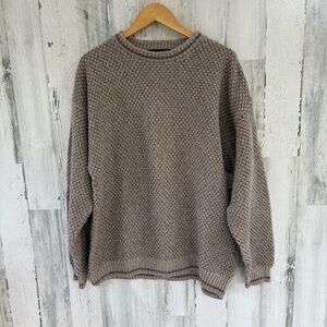 Woolrich Men’s Size Large Made in USA Crew Neck Knit Sweater In Brown